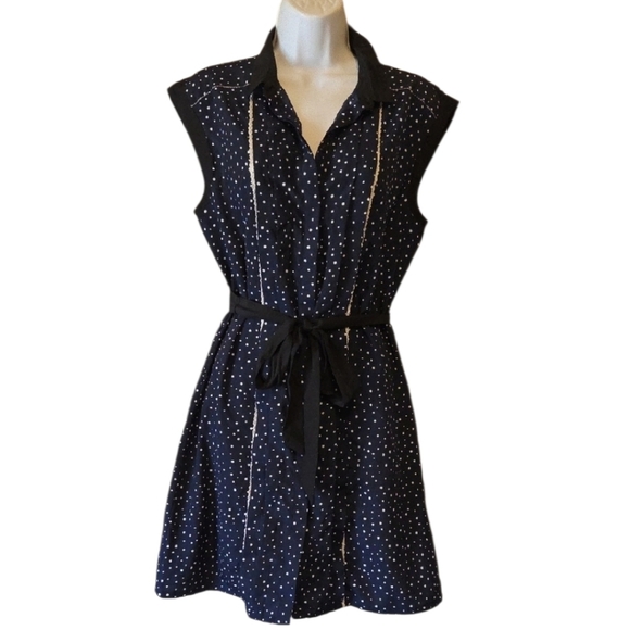 Jason Wu Navy and White Polka Dot Mini Dress - Picture 4 of 4